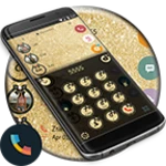 theme dialer glitter gold bow android application logo